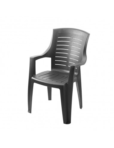 Silla apilable talia color antracita respaldo alto 55 x 60 x 91 cm