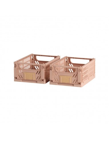 Caja almacenaje plegable arena 17 x 12,5 x 7 cm set 2 piezas