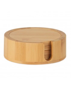 Posavasos de bambú con soporte ø11 x 4 cm
