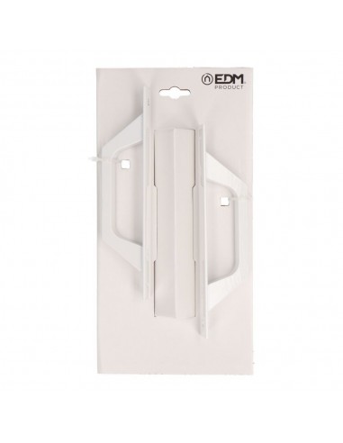 Asa recta con placa, modelo 6804, de aluminio con acabado blanco, 200 x 25 mm, 2 uds, blister