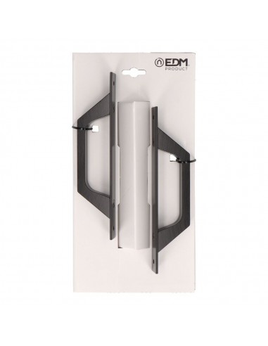 Asa recta con placa, modelo 6804, de aluminio con acabado negro, 200 x 25 mm, 2 uds, blister