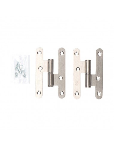 Pernio, sin remate, modelo pn07, derecha, de acero con acabado en inox, 100 x 58 mm, 2 uds, blister