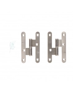 Pernio, sin remate, modelo pn07, izquierda, de acero con acabado en inox, 100 x 58 mm, 2 uds, blister