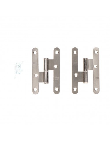 Pernio, sin remate, modelo pn07, izquierda, de acero con acabado en inox, 100 x 58 mm, 2 uds, blister