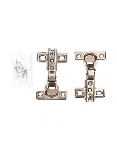 Bisagra cazoleta, acodada, modelo bc01, de acero con acabado zincado, 26 mm, 2 uds, blister