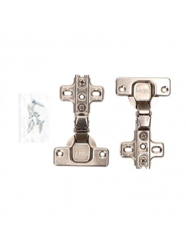 Bisagra cazoleta, acodada, modelo bc02, de acero con acabado zincado, 35 mm, 2 uds, blister