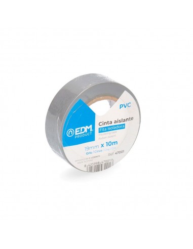 Cinta aislante calidad "supra" gris 19 mm x 10 m