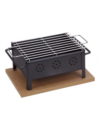 Barbacoa de sobremesa con parrila inoxidable 25 x 20 cm