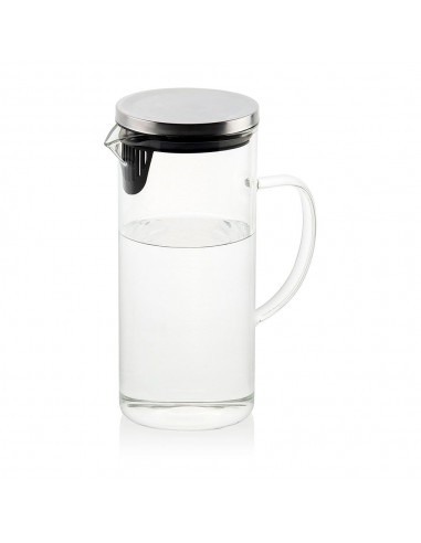 Jarra de vidrio con tapa metálica 1,5 l 17 x 9,5 x 22,5 cm
