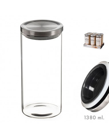 Tarro de cristal con tapa de metal 1380 ml