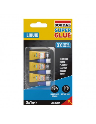 Super glue líquido 3 x 1 g