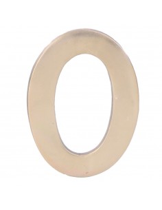 Número 0, de latón con acabado pulido y fijación invisible, 10 cm