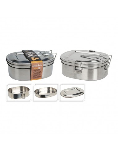 Fiambrera de acero inoxidable 1200 ml 180 x 140 x 75 mm