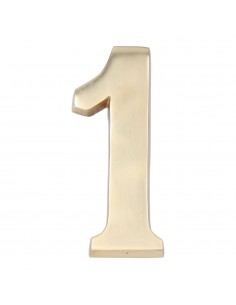 Número 1, de latón con acabado pulido y fijación invisible, 10 cm
