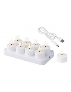 Vela led recargable de plástico para interior, 8 uds