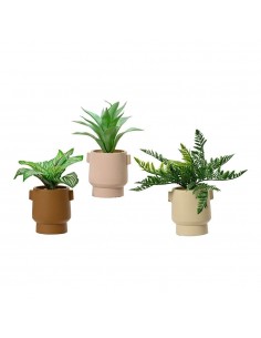 Maceta de planta verde, 25 cm, con tiesto de colores surtidos, modelos variados