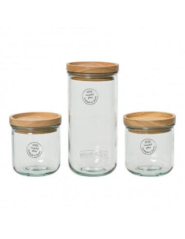 Tarros de almacenamiento de cristal reciclado, 3 uds