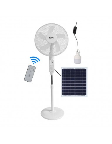 Ventilador de pie solar, blanco potencia 25 w, aspas ø40 cm