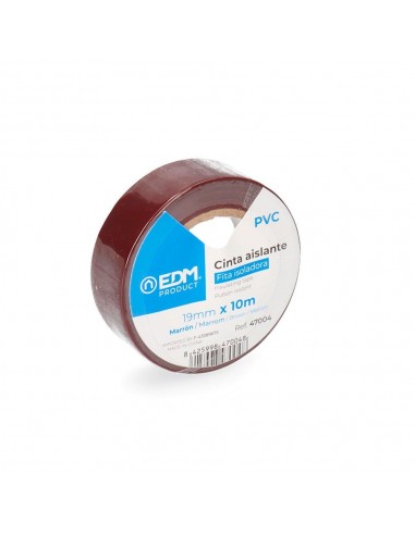 Cinta aislante calidad "supra" marron 19 mm x 10 m