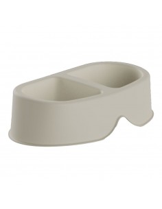 Comedero doble de capacidad 0,5 y 0,5 l color ecru