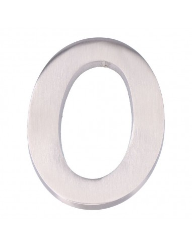 Número 0, de níquel con acabado mate y fijación invisible, 10 cm