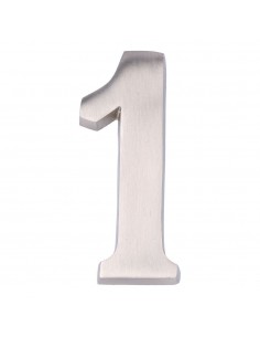 Número 1, de níquel con acabado mate y fijación invisible, 10 cm