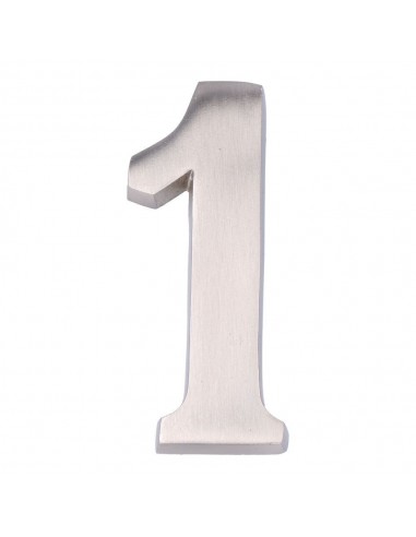 Número 1, de níquel con acabado mate y fijación invisible, 10 cm
