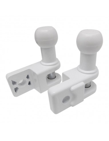 Soportes barandilla toldo, modelo tld01, de aluminio con acabado blanco, 69 x 30,7 x 73,2 mm, blister