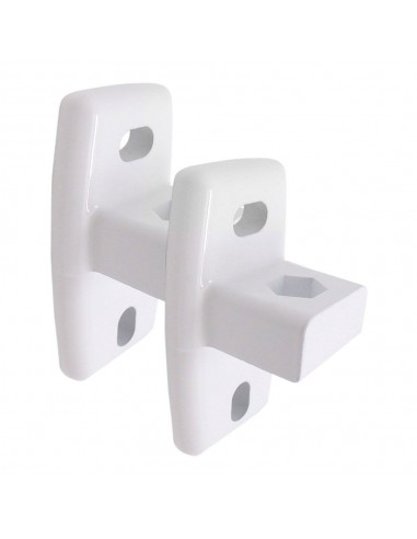 Soportes pared toldo, modelo tld02, de aluminio con acabado blanco, 44 x 38,25 x 86 mm, blister