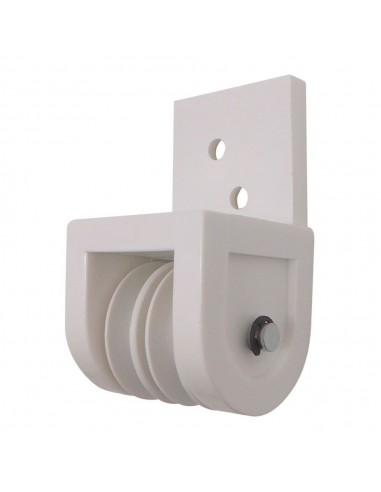 Polea pérgola, frontal, modelo tld19, de nylon con acabado blanco, 43 x 42 x 78 mm, blister