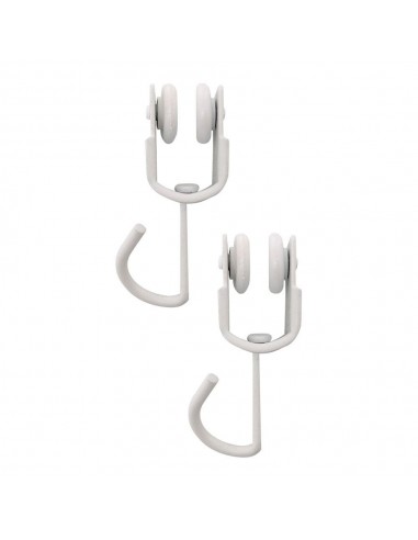 Poleas cortina, interior, modelo tld18 , de acero con acabado blanco, 18,5 x 18 x 56 mm, 2 uds, blister