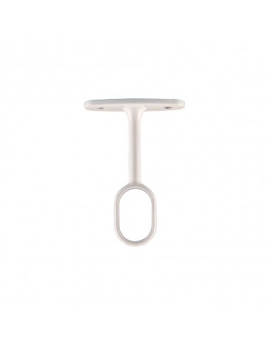 Soporte para barra armario ovalada, central, de metal con acabado blanco, 25 x 15 mm, blister