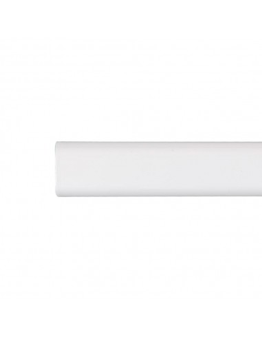 Barra de armario, ovalada, de metal con acabado blanco, 100 cm