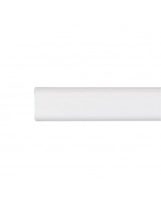 Barra de armario, ovalada, de metal con acabado blanco, 150 cm