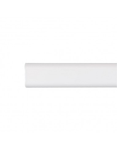 Barra de armario, ovalada, de metal con acabado blanco, 150 cm