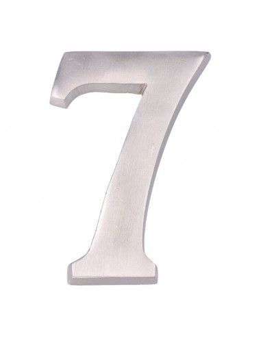 Número 7, de níquel con acabado mate y fijación invisible, 10 cm
