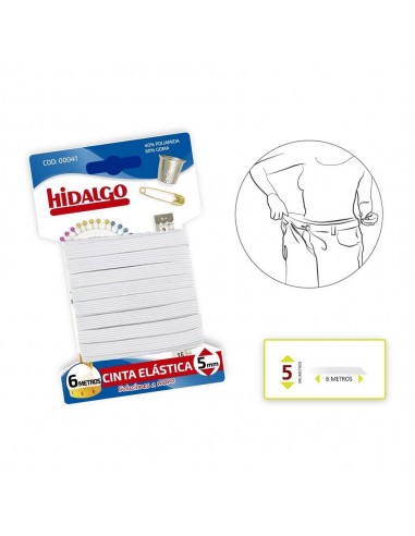 Blister cinta elástica 5mmx6mts.blanco hidalgo