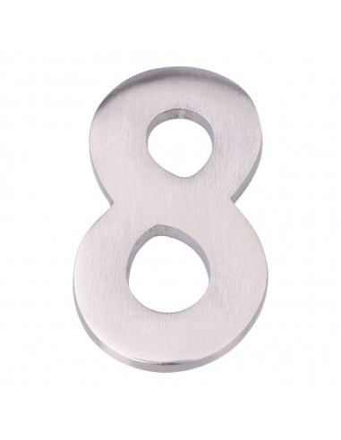 Número 8, de níquel con acabado mate y fijación invisible, 10 cm