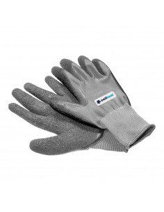 Guante poliéster con palma poliuretano para jardín, gris, t-09 l