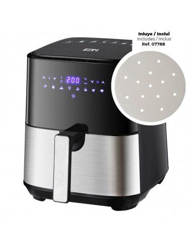Freidora de aire con pantalla led 5 l *** promoción regalo 1 ud ref. 07788 - papel freidora de aire ø17 cm 100 uds ***