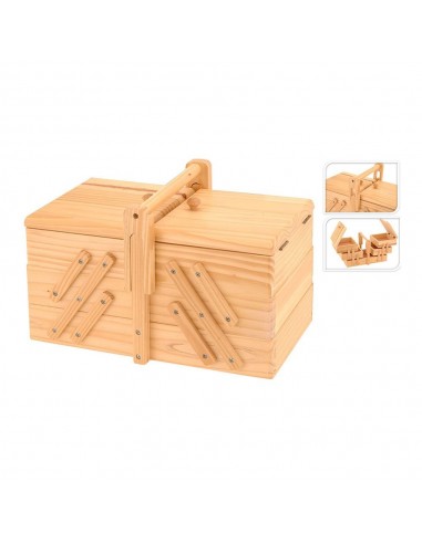 Costurero madera de pino, 30 x 17,5 x 19 cm