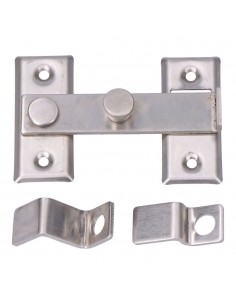 Aldaba, reversible, de acero con acabado inox, 80 x 53 mm, blister