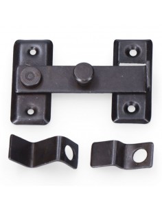 Aldaba, reversible, de acero zincado con acabado negro, 80 x 53 mm, blister