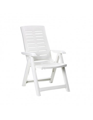 Silla plegable multiposicionnes color blanco 60 x 61 x 109 cm