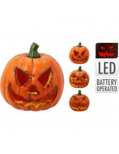 Calabaza halloween con led, eps, a pilas, 3 modelos, 14 x 14 x 16 cm