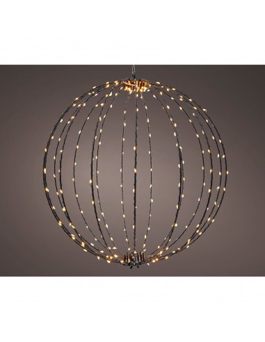 Adorno led colgante bola, de marco metálico negro exterior ø38 cm