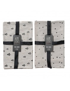 Camino de mesa con estampados en negro, 2 modelos, 32 x 150 cm