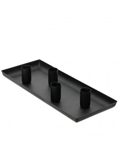 Candelero rectangular de hierro negro