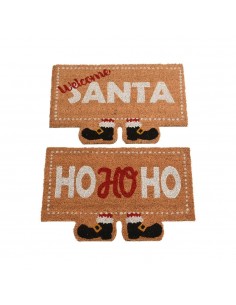Felpudo de fibra de coco santa claus, modelos variados, 60 x 40 x 1,5 cm