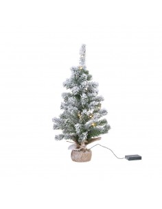 Mini pino imperial nevado con microled, luz fija blanca cálida, ø30 x 45 cm